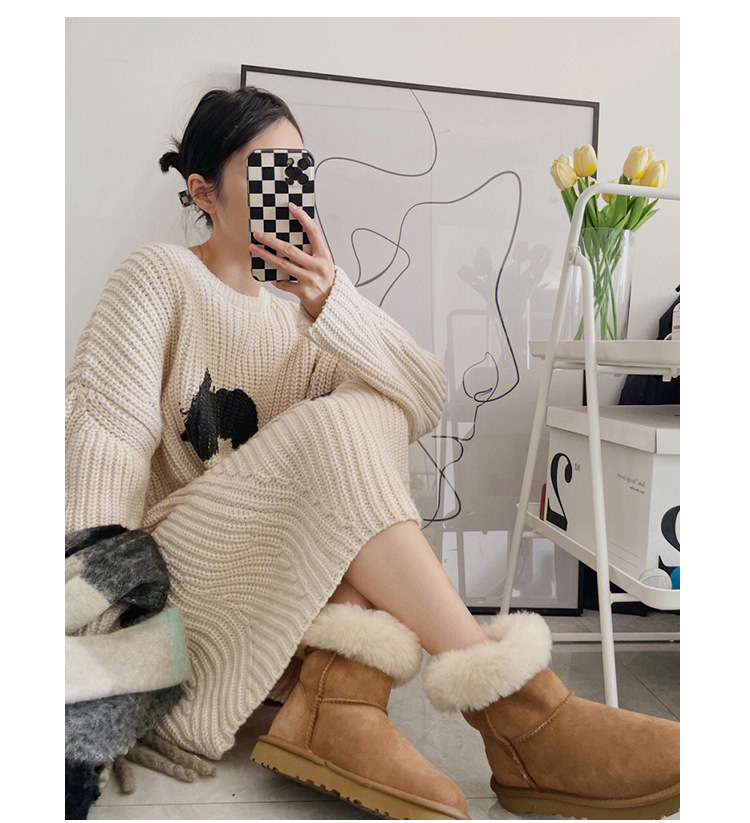 河南皮毛一体雪地靴女厚底秋冬桑坡保暖毛毛加绒加厚棉鞋冬季女鞋详情40