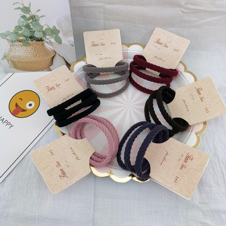 A3126 small twill three high-elasticity rubber bands, plush rubber bands, black velvet cloth loop hair rope, hair accessory, Yiwu, 2 yuan pic 7
