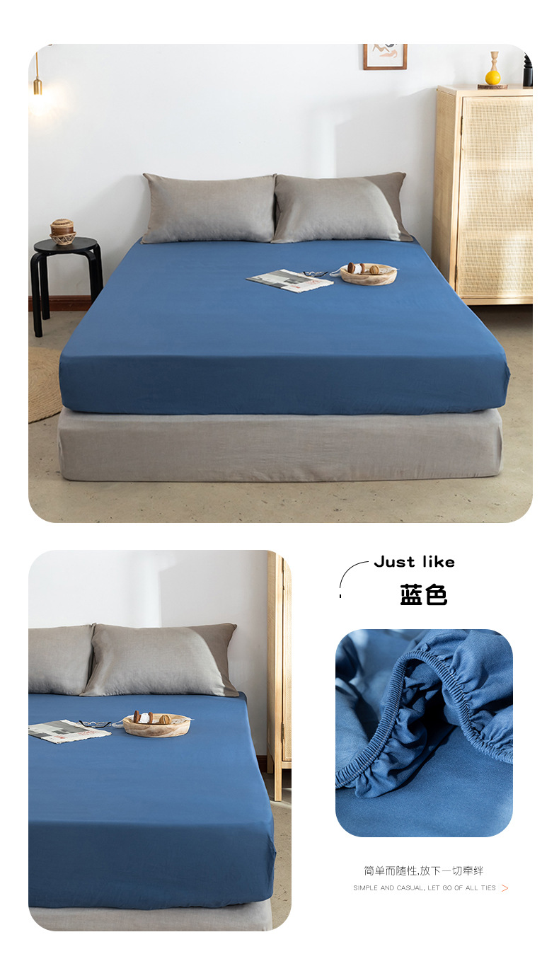 Solid-color simple bed cover, single-piece full bag bed sheet, bedspread, student dormitory bed cover, Simmons mattress dust-proof protective cover pic 11