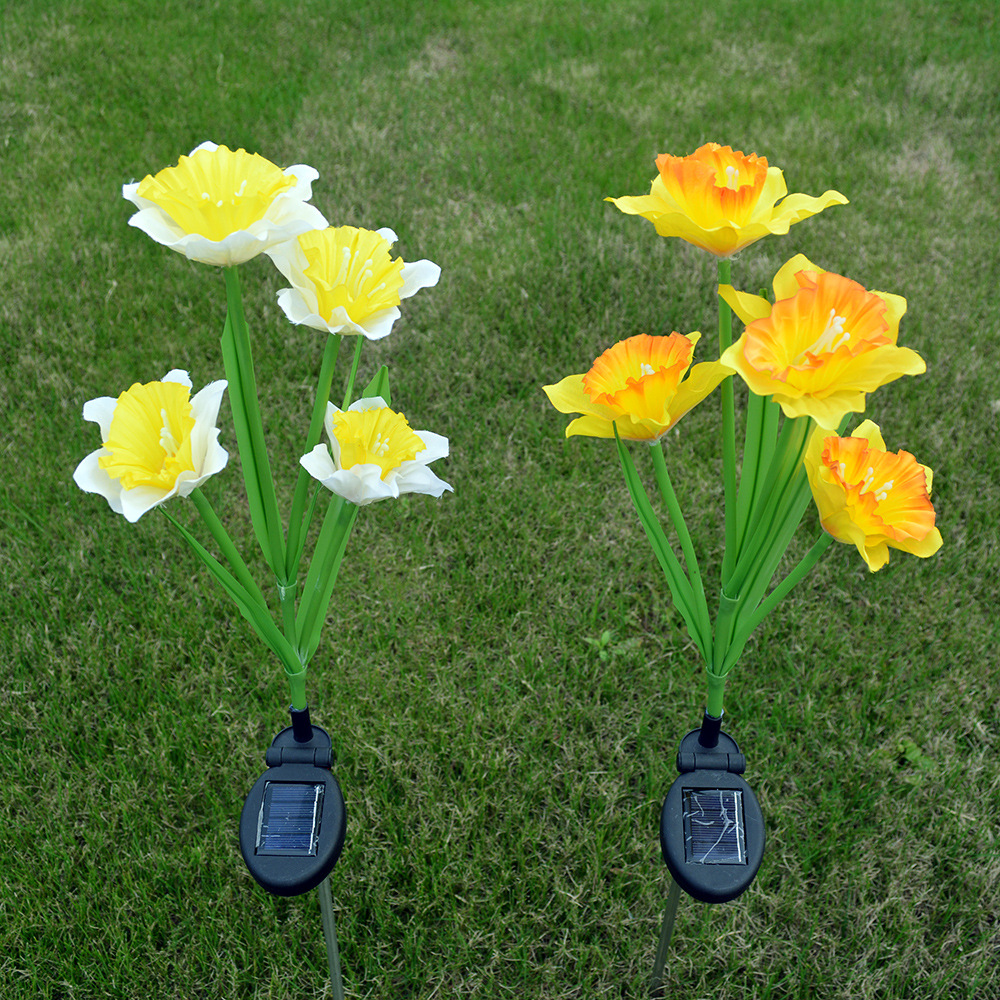 新款户外庭院花园装饰仿真花LED地插灯草坪插地灯太阳能水仙花灯详情12