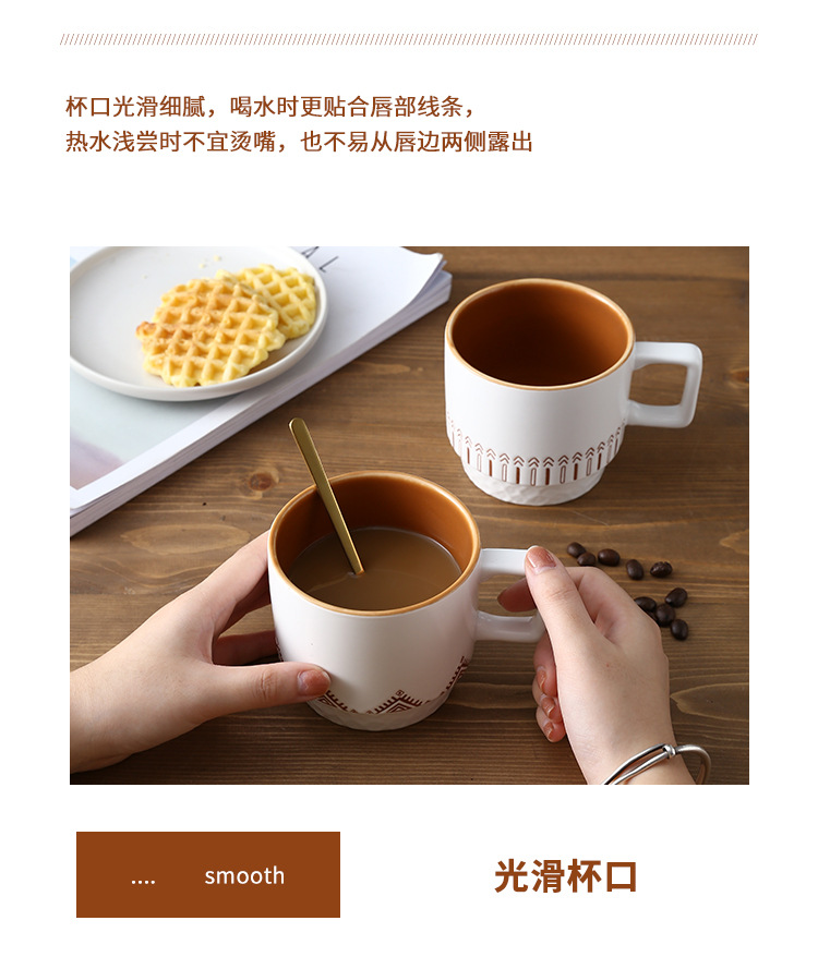 Simple ceramic cups, office mugs, breakfast coffee cups, milk cups, afternoon tea cups set, can be affixed with logos pic 8