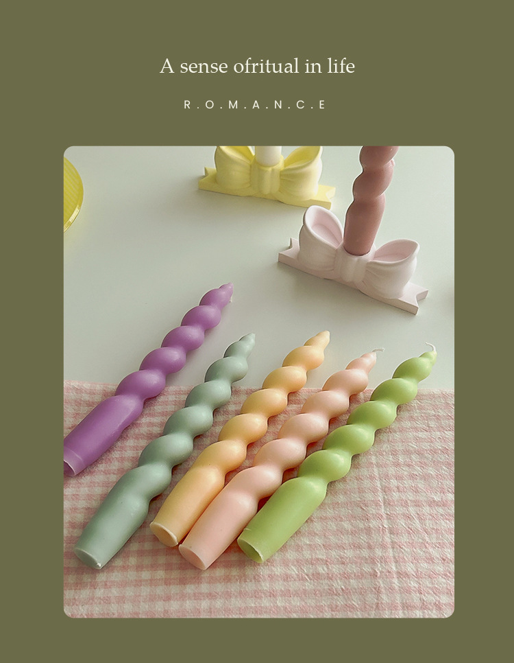 Twisted spiral rod wax, a niche atmosphere fragrance gift candle, handcrafted long rod shape cross-border aromatherapy candle pic 13