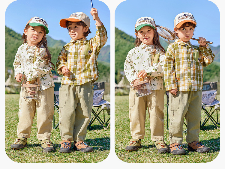 【春日出游穿搭】嘟嘟家男童长袖衬衫春装女童衬衣春季宝宝衣服潮详情21