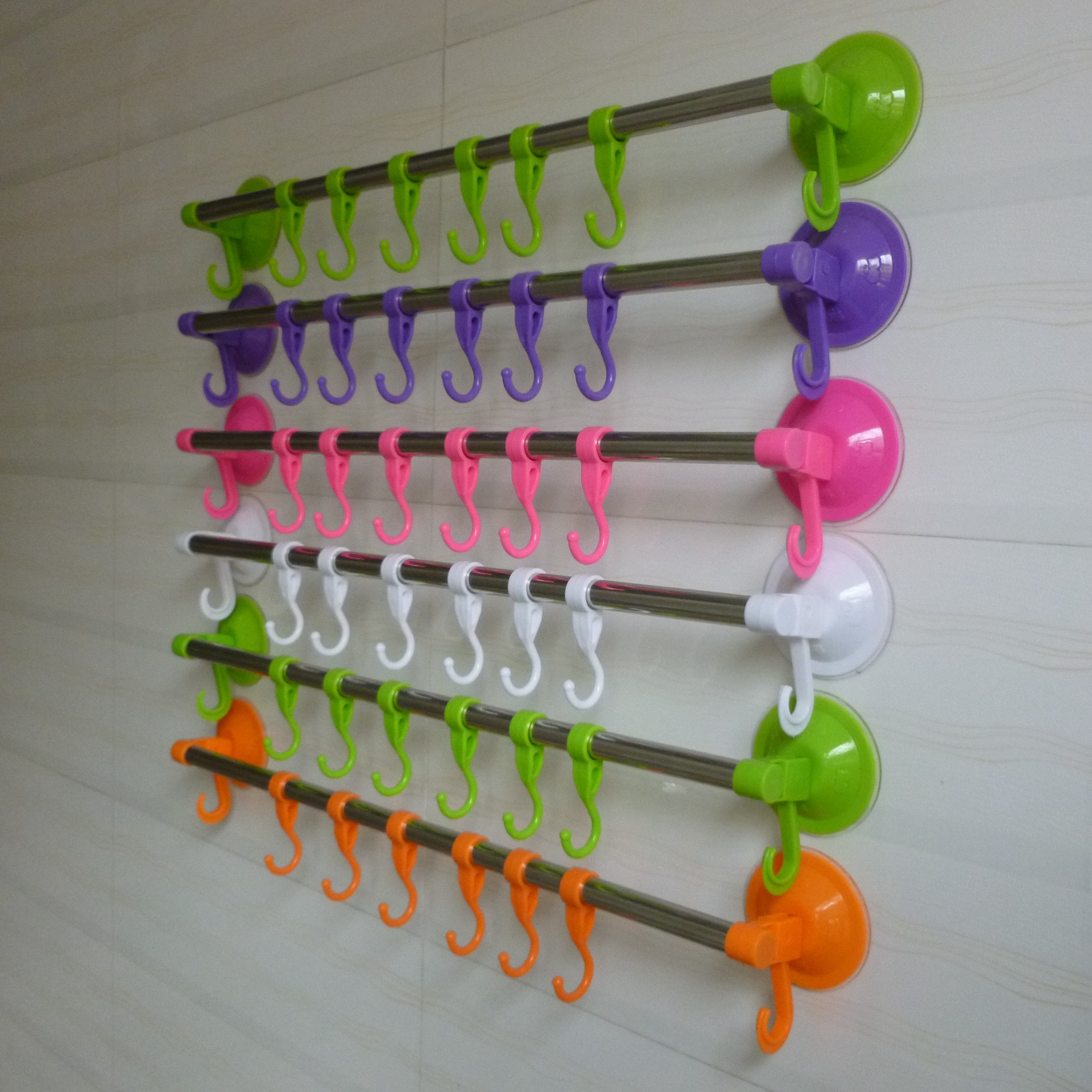 Suction cup towel rack manufacturer, powerful vacuum suction cup single-pole towel rack, street stall supply, free advertisement recording pic 8