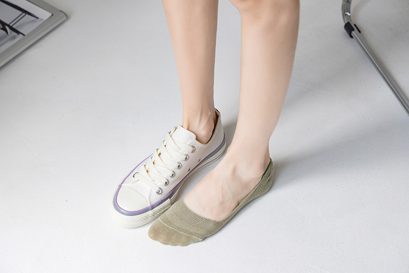 新款女隐形春夏女士袜子纯色防掉跟隐形袜点胶空调袜室内袜脚底袜详情35