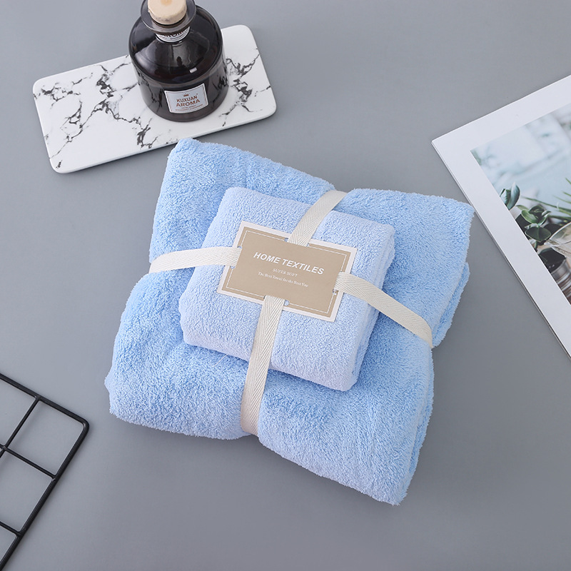 珊瑚绒卫浴两件套加厚柔软吸水浴巾淋浴套装男女同款洗澡毛巾详情17