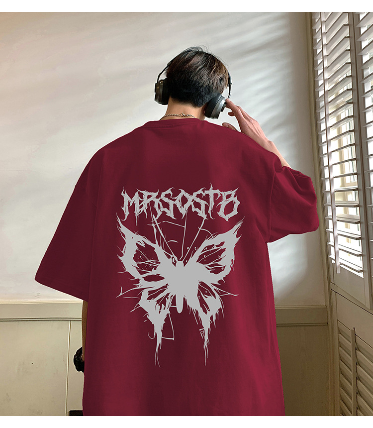 Camiseta de manga corta americana de algodón pesado hombre 2024 nuevo verano hombre retro country trend oversize pic 21
