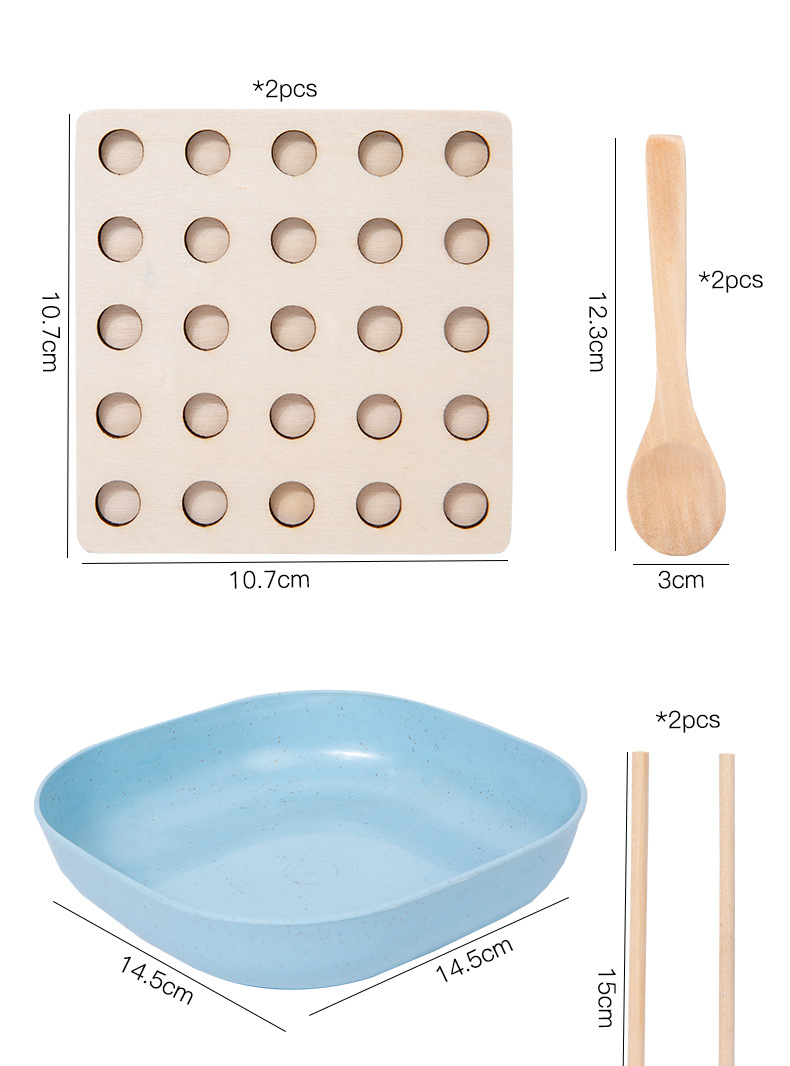跨境儿童木制玩具桌面互动游戏思维训练玩具颜色夹珠对战游戏教具详情12