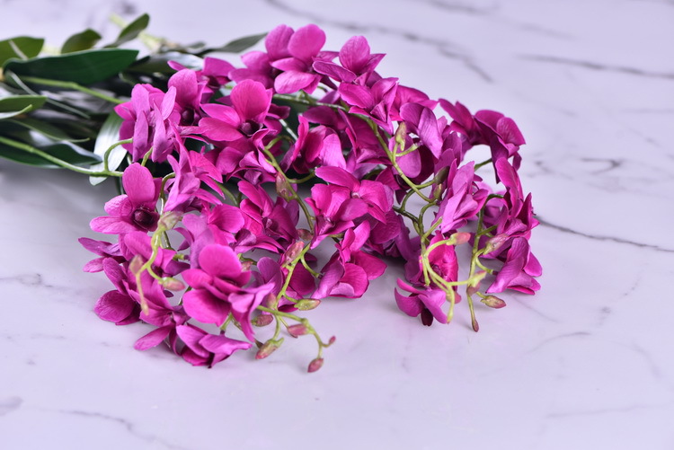 Factory direct sales of high-end artificial dendrobium, wholesale of artificial flowers with leaves, home decoration of Phalaenopsis and Lanjin artificial plants pic 34