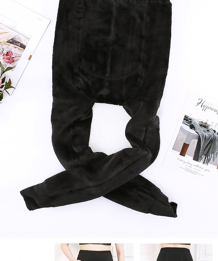 2022 New large-sized seven-color cotton maternity pants, autumn and winter fleece thickened leggings for chubby girls, warm and belt-supporting one-piece pants pic 13