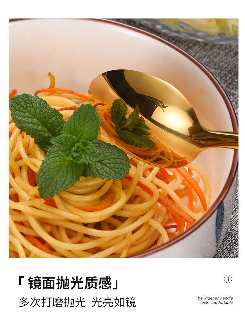 不锈钢刀叉勺套装跨境24件套方柄高颜值西餐餐具牛排刀叉勺子批发详情13