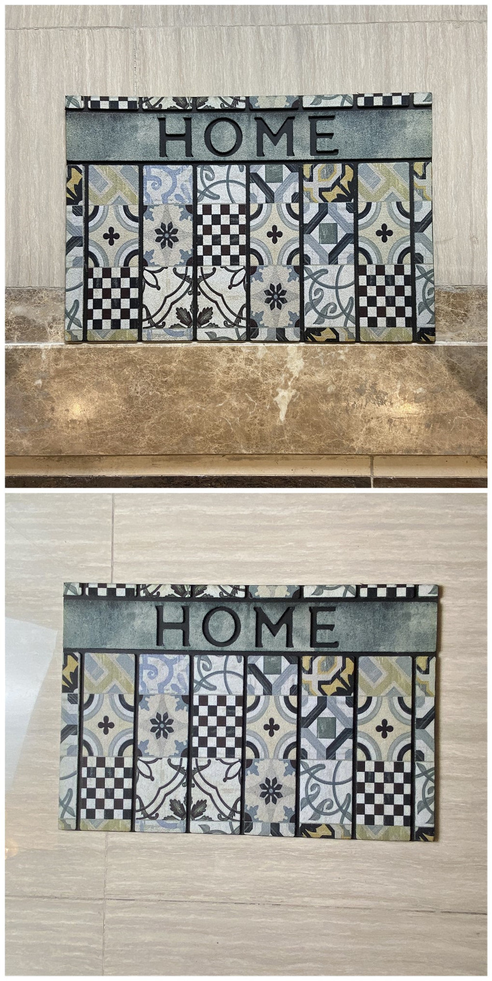 Customizable patterned rubber flocked floor MATS, indoor and outdoor entrance door MATS, heavy-duty rubber floor MATS pic 1