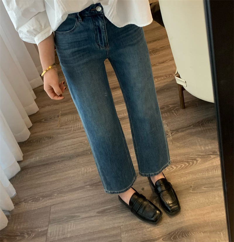 朵妮DN 莱赛尔亚麻360四面弹春夏亚麻透气高腰显瘦法棍裤牛仔裤女详情12