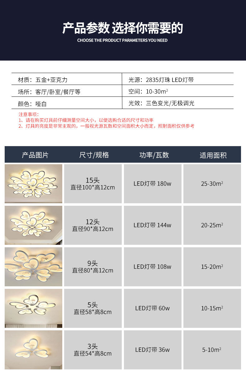 Wholesale of Nordic postmodern ceiling lamps, living room lamps, led bedroom lamps and warm acrylic lighting fixtures pic 14