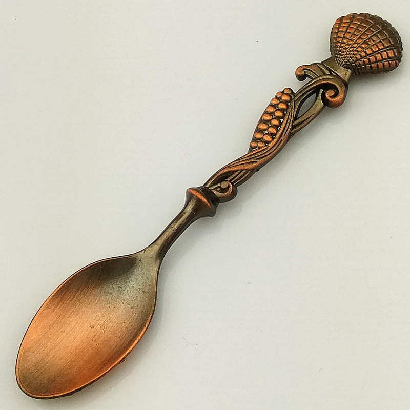 Creative, fashionable and retro coffee spoon, three-dimensional conch, shell and carp, and gold, silver and copper dessert spoon jyv01 pic 36