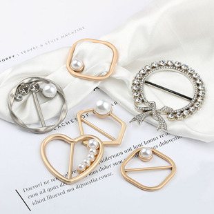 现货批发金属t恤调节扣衣服衣角固定打结装饰扣圆形丝带丝巾扣金详情1