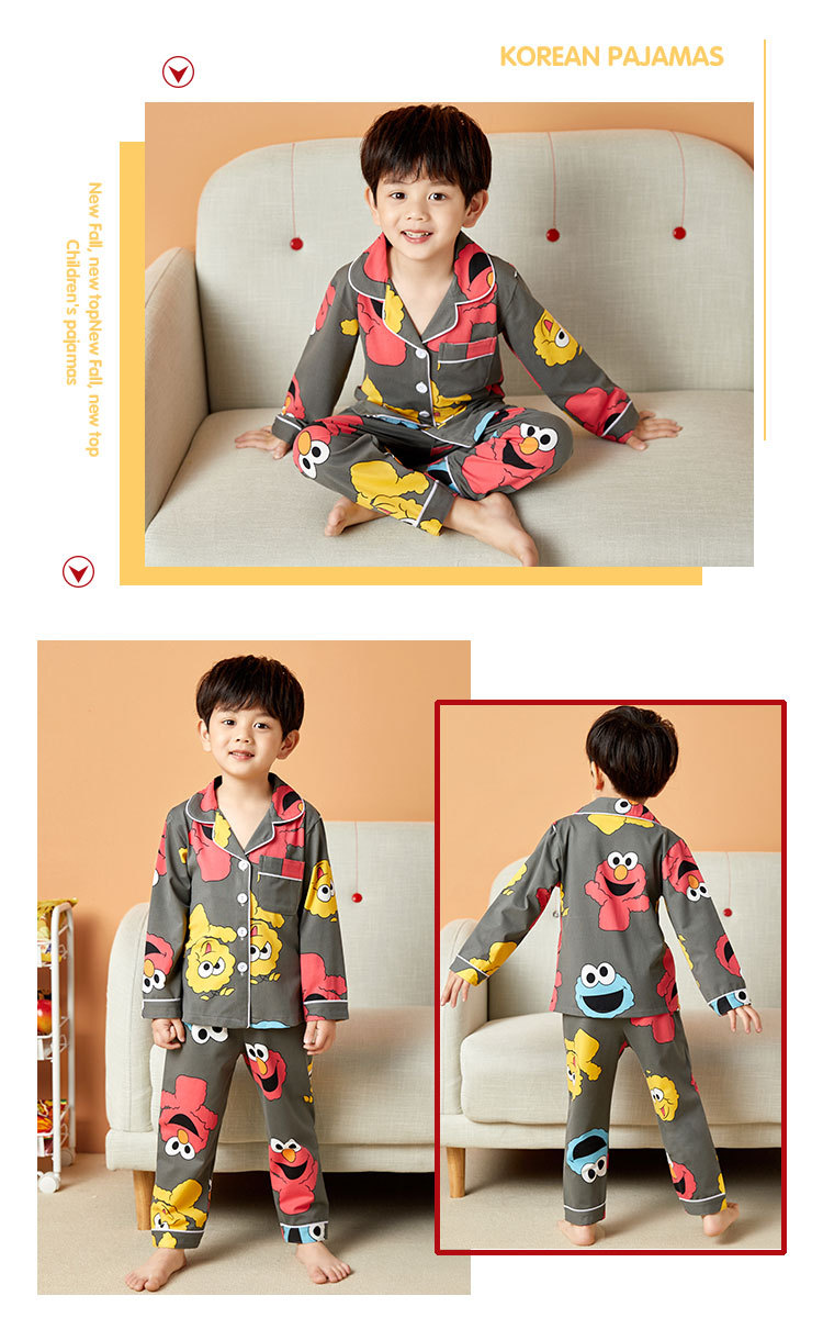 儿童睡衣女孩春夏长袖翻领牛奶丝套装开衫宝宝卡通外贸男童家居服详情40