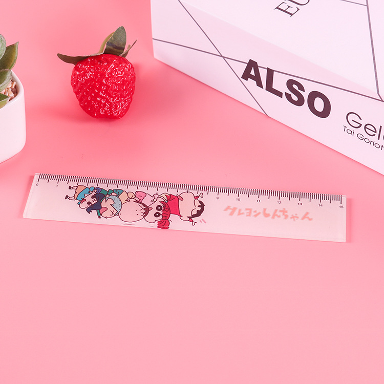 Crayon Shin-chan anime cartoon acrylic ruler, student stationery, drawing measurement, learning and office scale tool pic 4