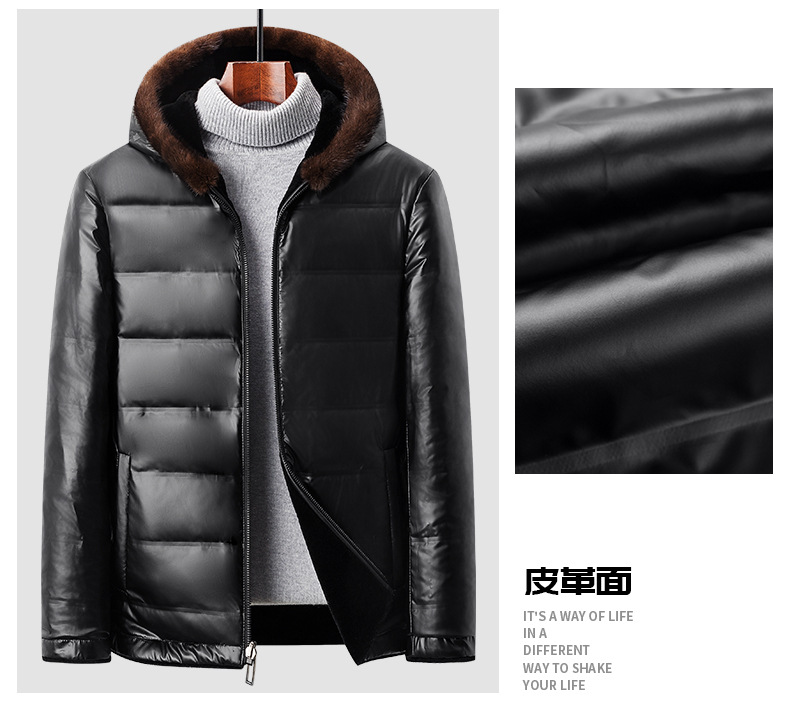 2023冬新款男士羊剪绒外套 双面羽绒内胆连帽夹克 一件代发AM8932详情17