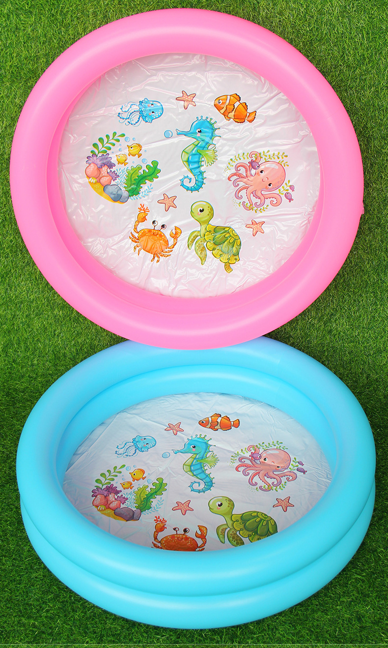 虹雨2环圆形水池充气儿童游泳池 家用沙池户外戏水池 家庭洗澡池详情9