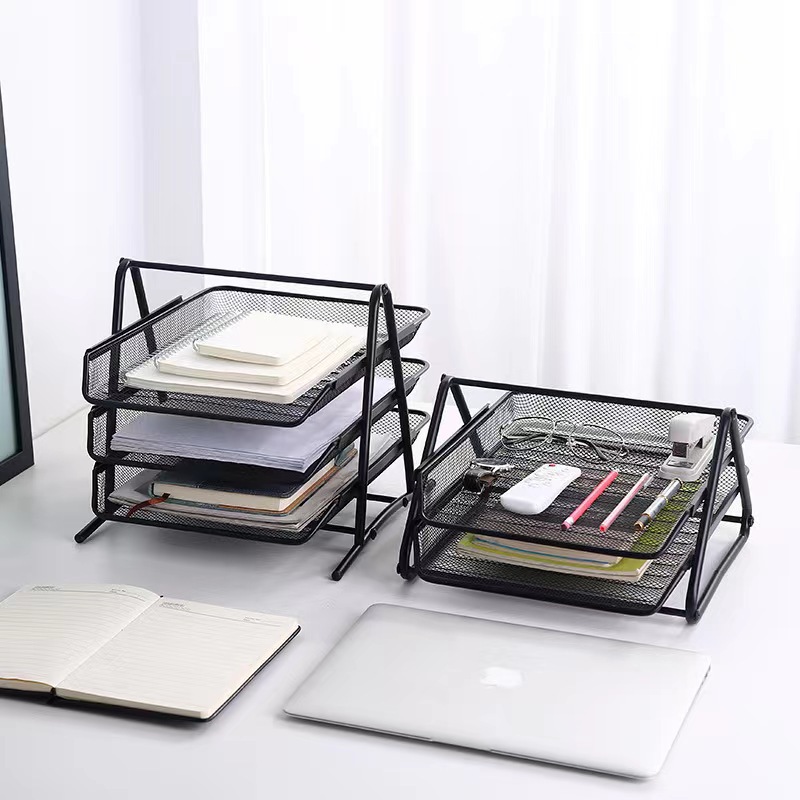 Wholesale of office supplies, desktop wire mesh, metal ironwork, three-layer and four-layer file trays, storage file racks pic 8