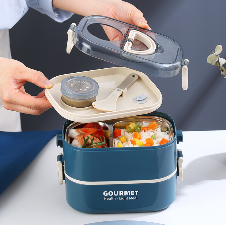 New large-capacity multi-layer portable lunch box for student canteens pic 3