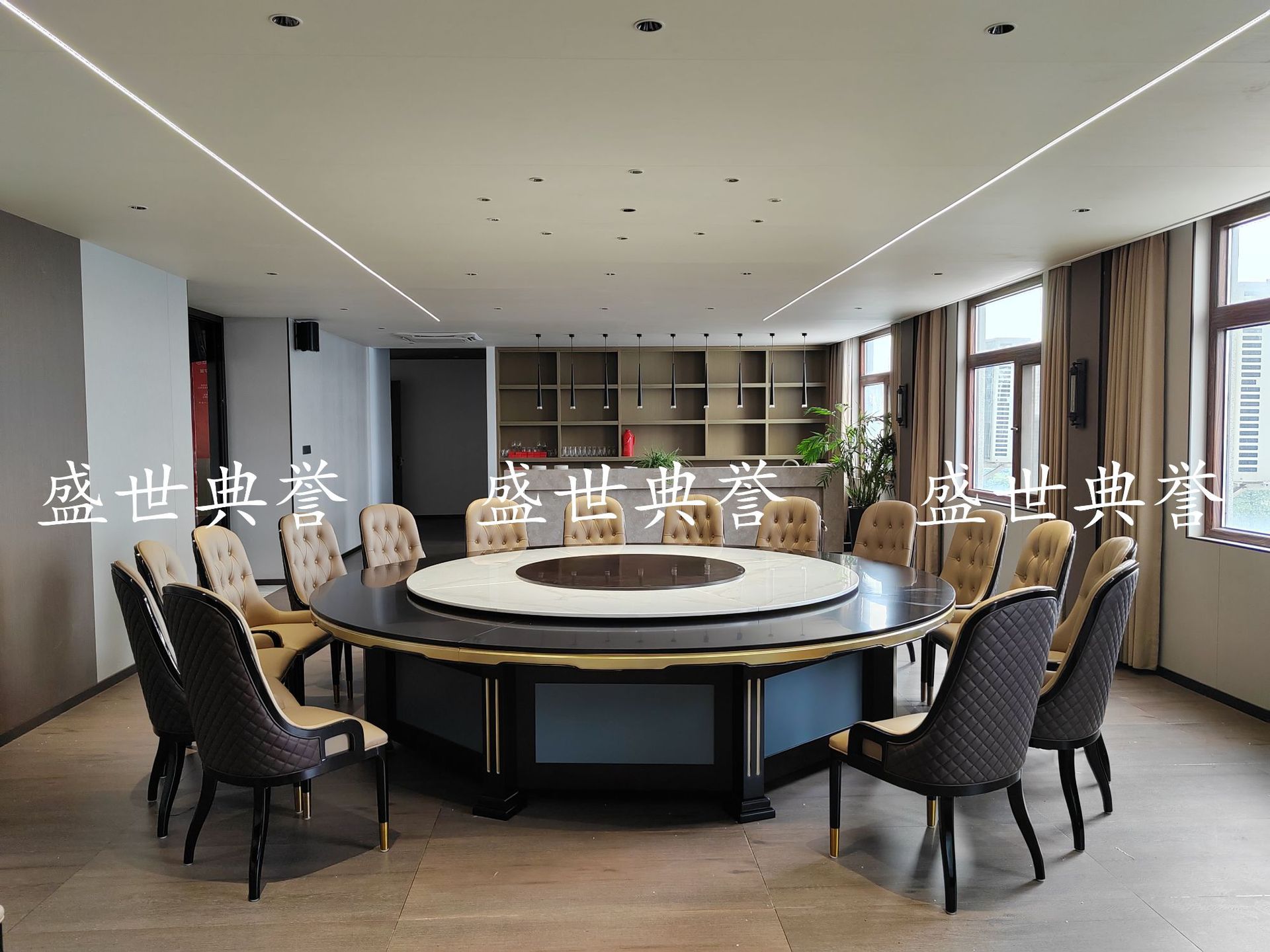 Solid wood dining tables and chairs for Changsha International Hotel, light luxury dining chairs for seafood restaurant private rooms, and white wax wood chairs for company clubs pic 8