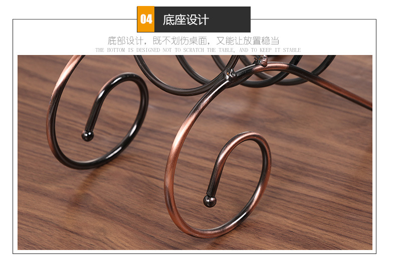 弹簧手提红酒架摆件 欧式葡萄酒架 创意红酒架工艺酒架 铁艺红酒架 手提红酒架 桌面摆件 葡萄酒酒架 酒吧用品 酒店用品 详情8