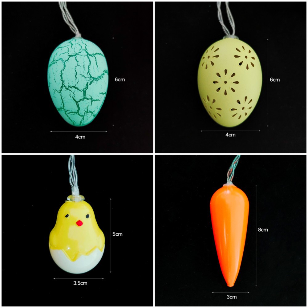 2023 New Easter decorative lights: led Easter egg string, hollowed-out egg, cracked egg, carrot, rabbit, and colorful lights pic 3