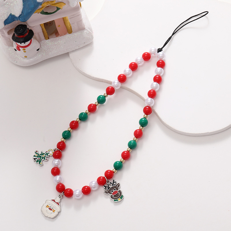 New Christmas series mobile phone chain, Santa Claus beaded short Christmas tree pendant, wrist strap anti-loss chain pic 15