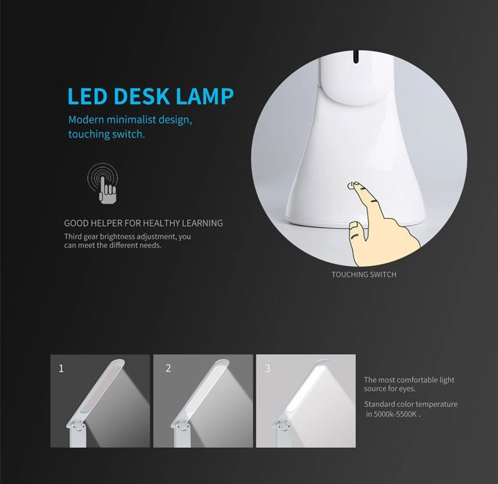 18-lamp folding COB desk lamp, eye-protecting book lamp, touch rechargeable folding desk lamp, gift lamp, advertising lamp pic 4