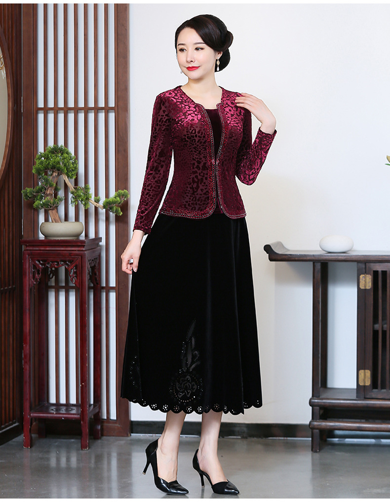 Chenwei wei terciopelo otoño top de las mujeres tamaño más grande slim slim barriga vestido de la madre 2022 nueva camiseta de las mujeres pic 20