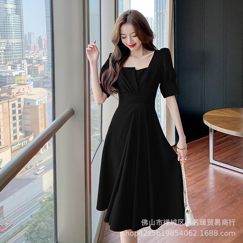 Early spring petite elegant dress for women 2023 summer waist-cinching and slimming lady chiffon floral mid-length dress pic 16