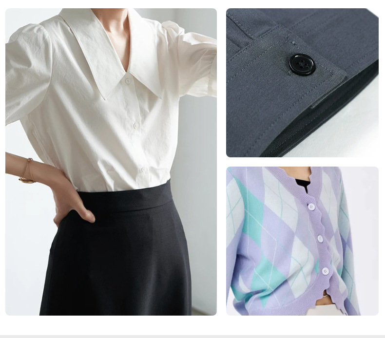 两眼树脂纽扣四眼面包扣黑白衬衫风衣树脂纽扣四眼面包扣细边透明详情10