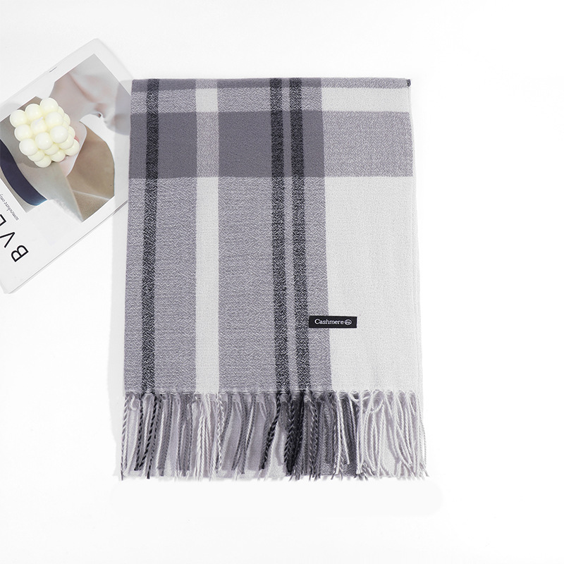 格子围巾女士2023秋冬季新款甜美保暖仿羊绒围巾披肩围脖工厂批发详情20