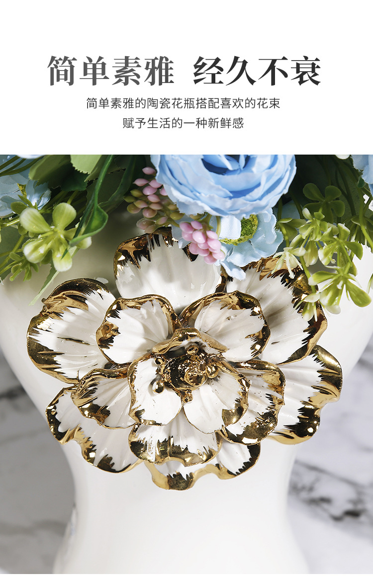 New ceramic electroplated decal golden general jar, European-style flower arrangement vase, handicraft display item, decorative storage jar pic 5