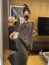 X*Z   row毛衣羊毛V领秋季针织衫毛衣v领上衣女秋冬季廓形厚实详情27