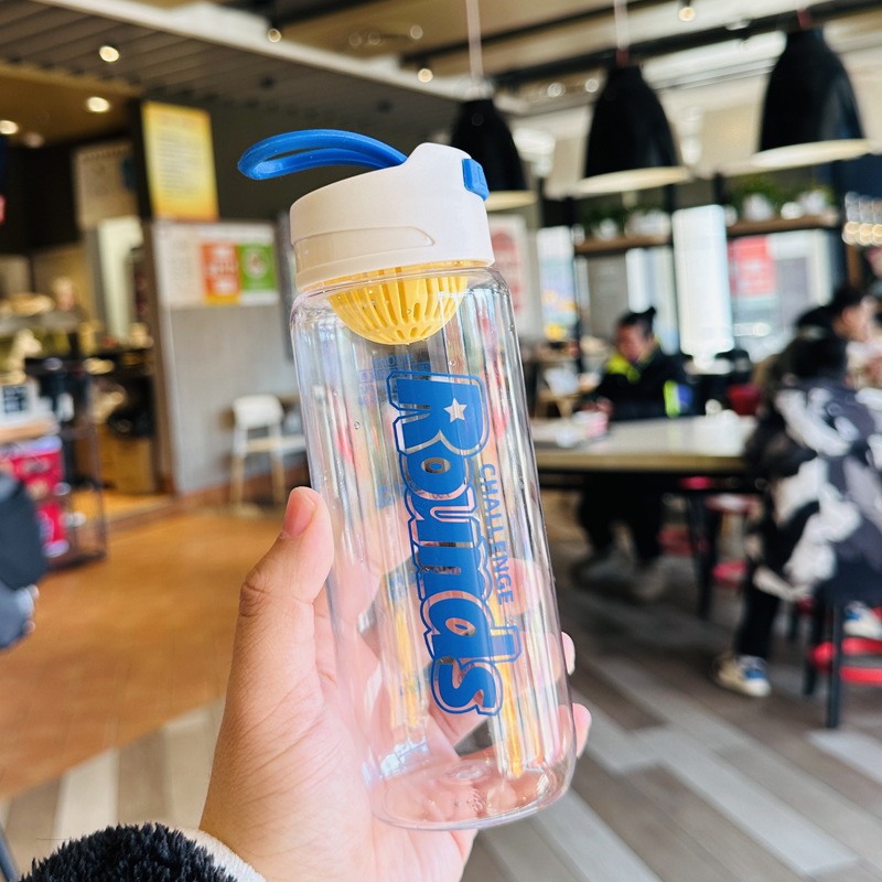 Creative plastic cup, portable student cup, fresh, heat-resistant, simple and shock-resistant, tea filter, popular online water cup, transparent pic 6