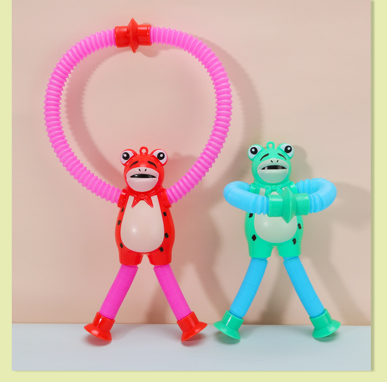 Suction cup Versatile Little Green Kid Cartoon cute telescopic giraffe stress-relieving sensory comfort toy, stress-relieving telescopic toy pic 7