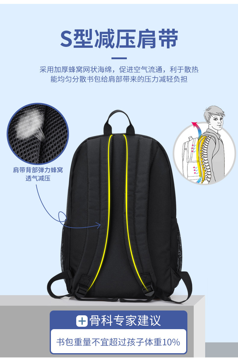 电脑包中学生书包工厂 男女夜光户外休闲背包 潮牌箱包韩版双肩包详情16