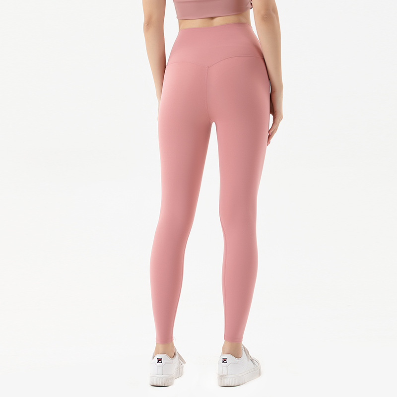 New high-waisted stretch yoga pants without embarrassing lines, tight-fitting running yoga wear for women, and hip-lifting fitness pants pic 9