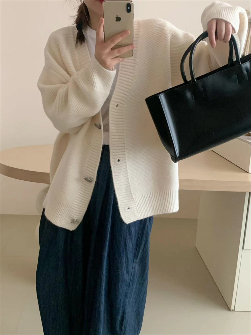V领短款显瘦针织开衫女外搭2023秋季新款女装气质毛衣外套上衣女详情32