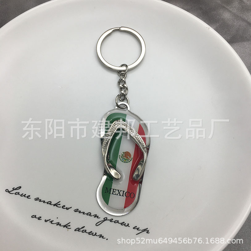厂家定制创意卡通可爱小拖鞋墨西哥旅游纪念品锌合金钥匙扣详情3
