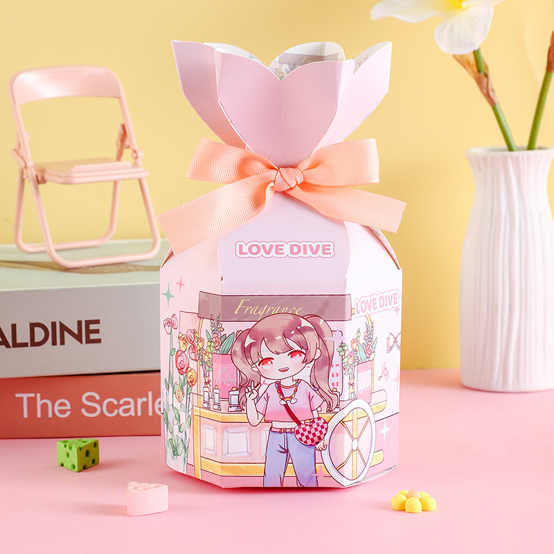 创意圣诞礼品盒手账小女孩平安夜礼品盒儿童生日礼物包装盒批发详情5