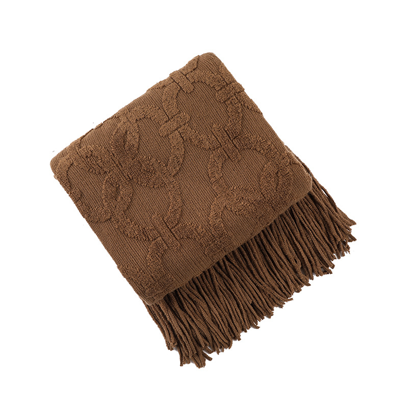 Sofa blanket, cover blanket, knitted blanket, office nap blanket, jacquard loop small blanket, American-style lap blanket, thread blanket pic 30