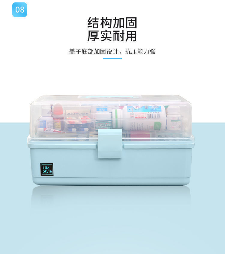 Household medicine classification storage box, medicine box, multi-layer large-capacity portable medical emergency standby medicine box, family size pic 9