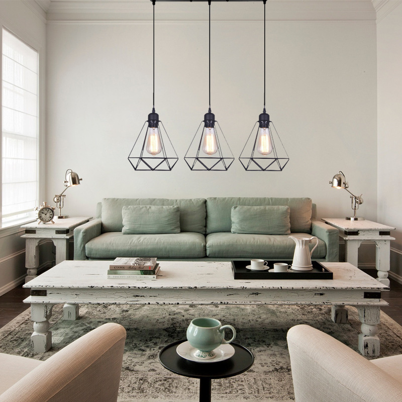 餐厅吊灯复古轻奢简约现代吸顶北欧饭厅餐桌灯吧台创意钻石灯具详情5