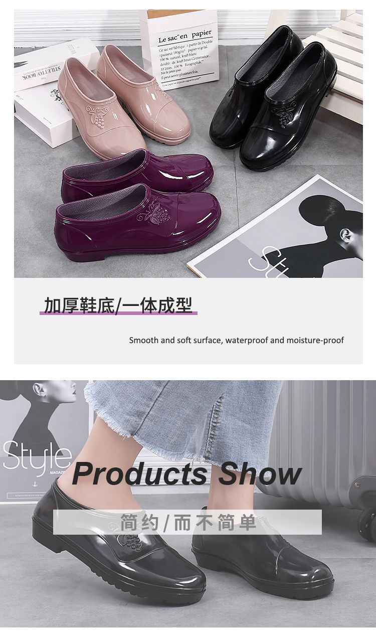 一件代发新款雨水鞋女四季时尚低帮厨房防滑中加厚加棉绒雪地靴详情14