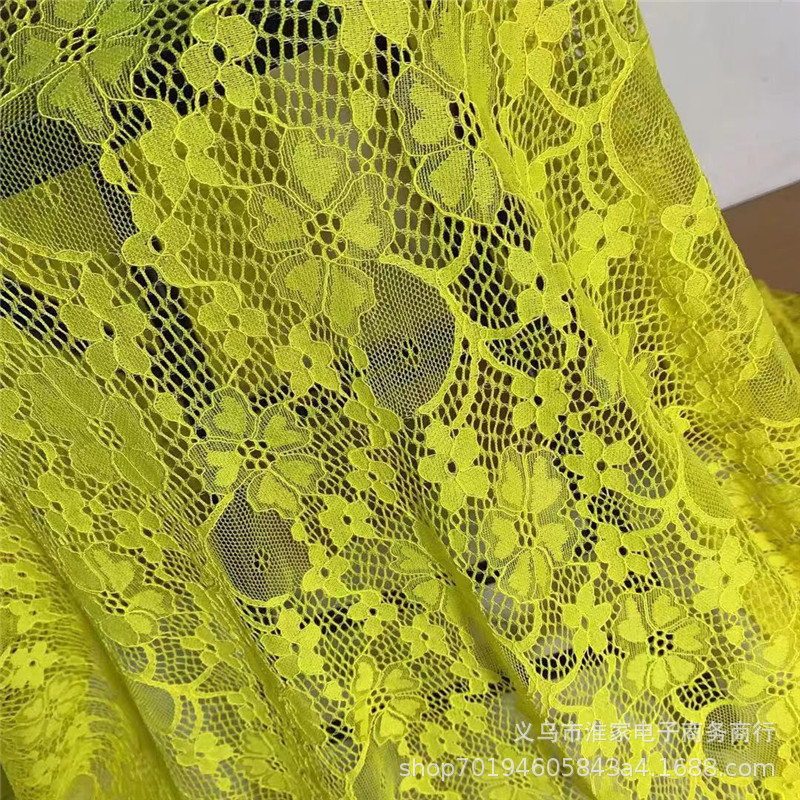 Elastic brocade lace fabric in stock, multi-color soft clothing dress fabric, mesh lace skirt accessories pic 10