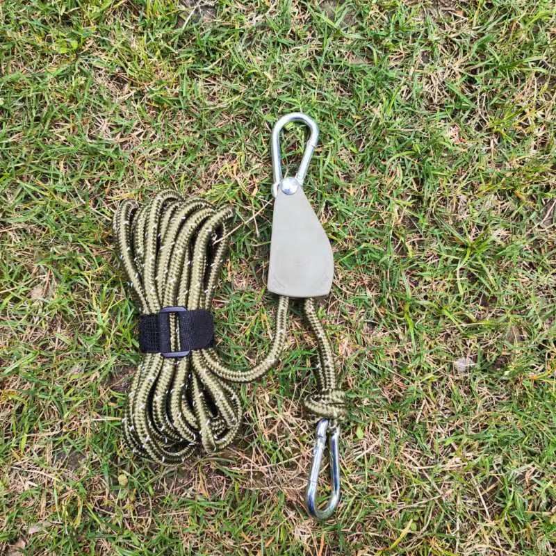 Outdoor pulley regulator, tent fixator, metal lifting pulley, reflective wind rope, thickened canopy umbrella rope manufacturer pic 5